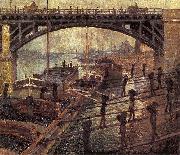Claude Monet Men Unloading Coal France oil painting artist